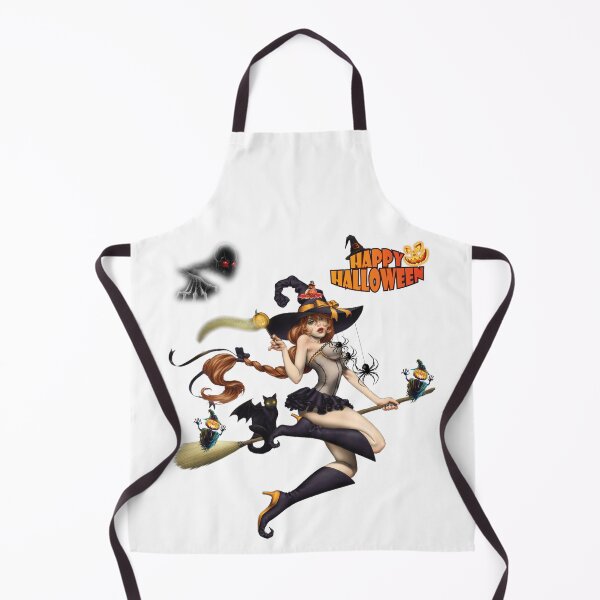 Item preview, Halloween Horror Anime Witch Girl Flying on Broom | Happy Halloween Dark Art designed and sold by GraphixKing999.