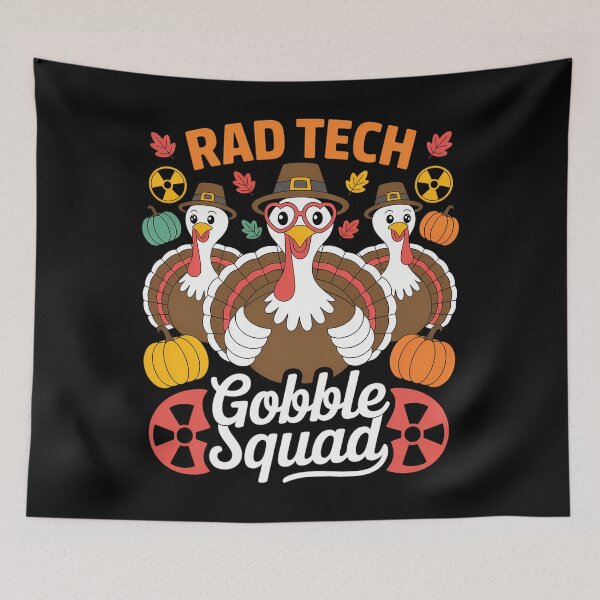 Aperçu de l'œuvre L'équipe de radiologie Gobble Squad pour Thanksgiving : trois dindes amusantes créée et vendue par JonBarnes22.