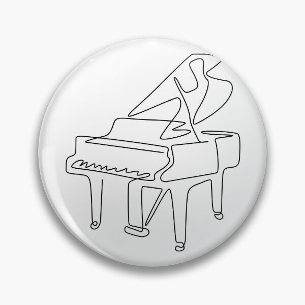 Item preview, Single Line Piano – Elegant Minimal Music Art designed and sold by EmeraldMusic.