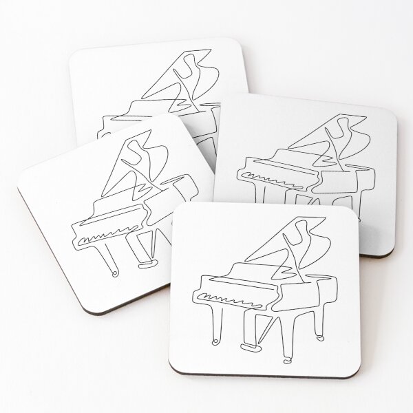 Item preview, Single Line Piano – Elegant Minimal Music Art designed and sold by EmeraldMusic.