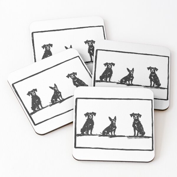 Item preview, Three Sitting Dogs Line Art designed and sold by dreampik.