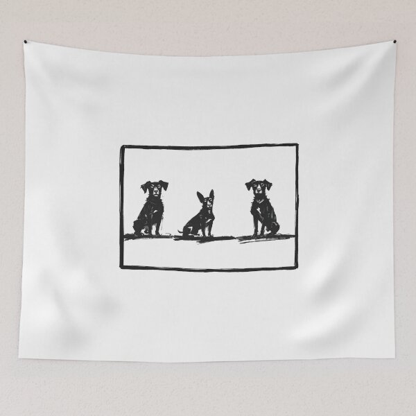 Item preview, Three Sitting Dogs Line Art designed and sold by dreampik.
