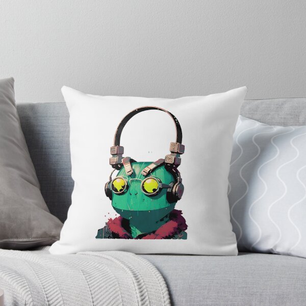 Item preview, Green Alien DJ with Headphones designed and sold by dreampik.