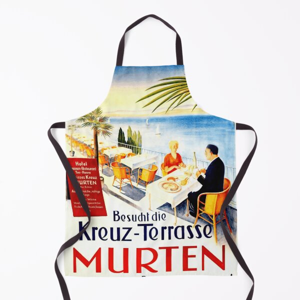 Item preview, Vintage Travel Poster | Art Deco Style Kreuz-Terrasse Murten | Swiss Scenic View | Early 20th Century Design & Art designed and sold by artofuniverse.