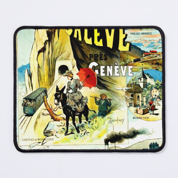 Item preview, Vintage Art Nouveau Poster | Chemins de Fer Électriques du Salève | Mont Salève Railway | Geneva Travel Art & Decor designed and sold by artofuniverse.