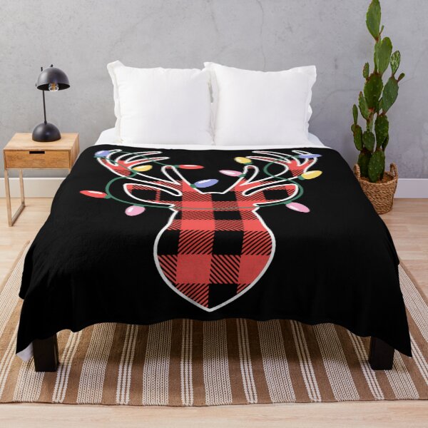 Item preview, Red Black Christmas Gifts Buffalo Plaid Deer designed and sold by JulienAureo.