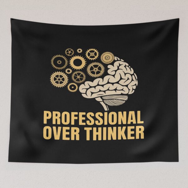 Item preview, Professional Overthinker Funny Brain and Gears  designed and sold by CraftyCuttable.