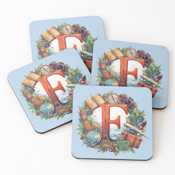 Item preview, Adventure Awaits – Vintage Travel Letter F Monogram | Wanderlust Globe & Airplane Design for Explorers and Dreamers designed and sold by AmenAlways.