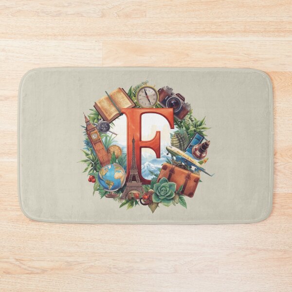Item preview, Adventure Awaits – Vintage Travel Letter F Monogram | Wanderlust Globe & Airplane Design for Explorers and Dreamers designed and sold by AmenAlways.