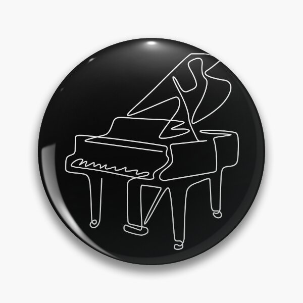 Item preview, Single White Lineart Piano – Elegant Minimal Music Art designed and sold by EmeraldMusic.