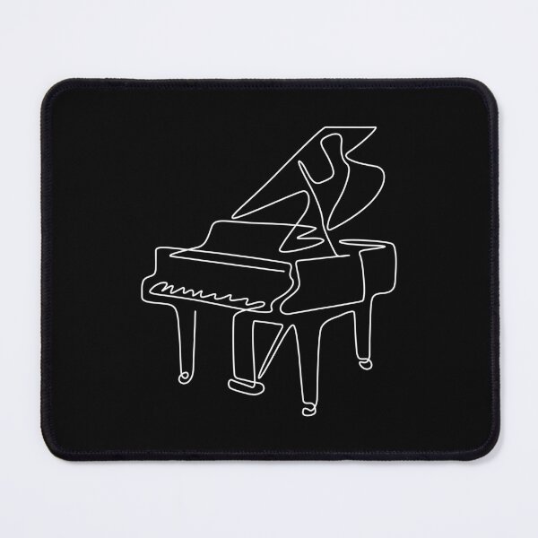 Item preview, Single White Lineart Piano – Elegant Minimal Music Art designed and sold by EmeraldMusic.