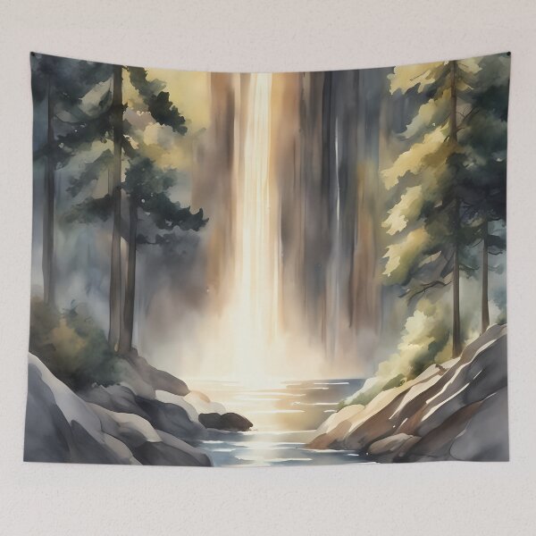 Item preview, Large Waterfall in Forest designed and sold by CalmnessbyChoice.