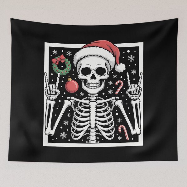 Item preview, Rocker Skeleton Santa Hat Cool Christmas Punk Rock designed and sold by JulienAureo.