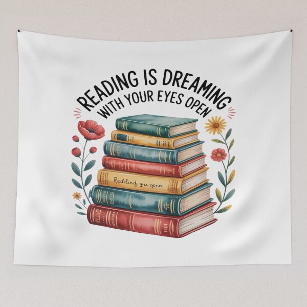 Item preview, Reading Is Dreaming With Your Eyes Open Floral Book Lover designed and sold by CraftyCuttable.