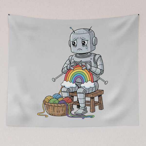 Item preview, Robot Rainbow Knit Sadness designed and sold by Jackson-Will.