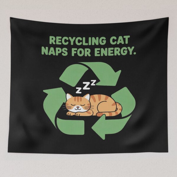 Item preview, Recycling Cat Naps for Energy Cat designed and sold by CraftyCuttable.