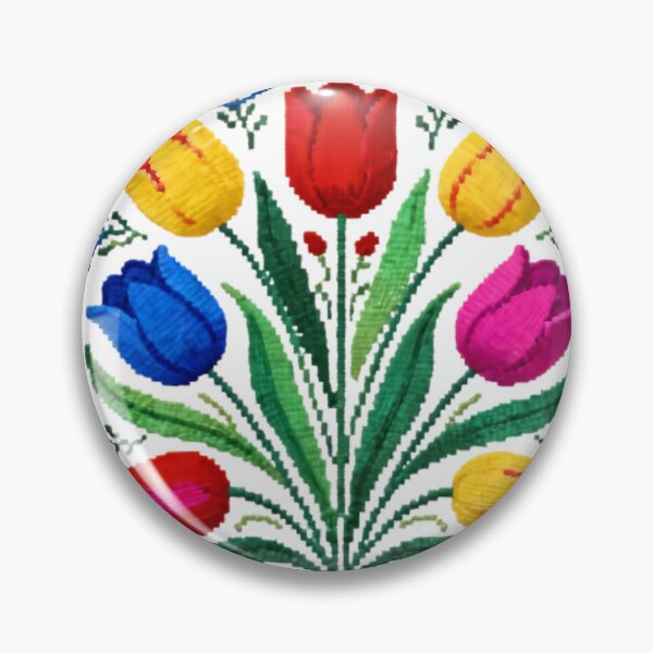 Item preview, Finely Stitched Symmetrical Floral Embroidery | Vibrant Traditional Folk Motif designed and sold by Maximilianos.