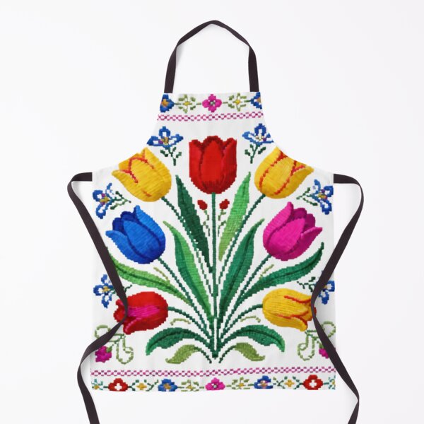 Item preview, Finely Stitched Symmetrical Floral Embroidery | Vibrant Traditional Folk Motif designed and sold by Maximilianos.