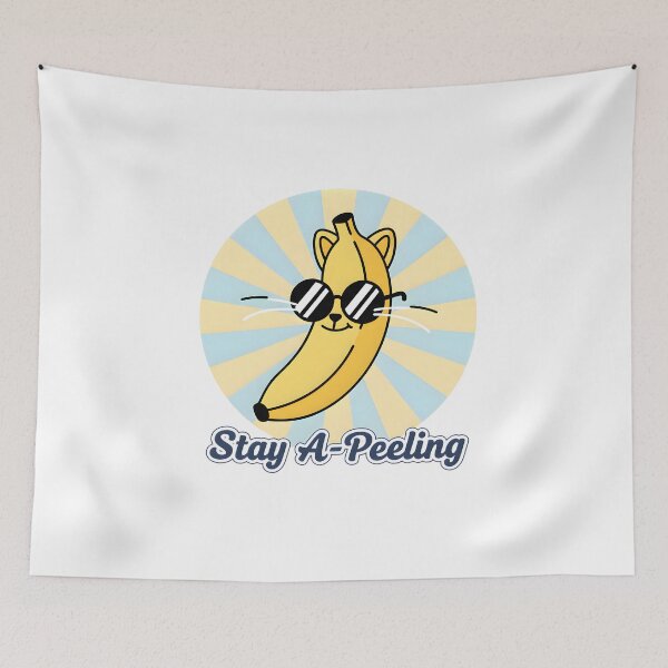 Item preview, Stay A-Peeling – Funny Pun Banana Cat Retro T-shirt designed and sold by Print Era.
