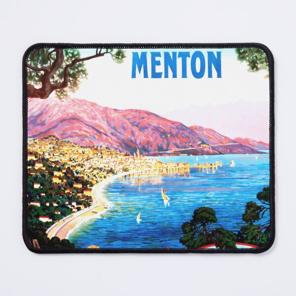 Item preview, Vintage French Riviera Travel Poster | Menton PLM Railway Art | Scenic Mediterranean Landscape & Casino Illustration designed and sold by artofuniverse.