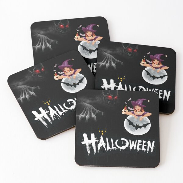 Item preview, Halloween Horror Anime Girl on Moon | Spooky Gothic Night Design designed and sold by GraphixKing999.