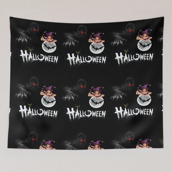 Item preview, Halloween Horror Anime Girl on Moon | Spooky Gothic Night Design designed and sold by GraphixKing999.