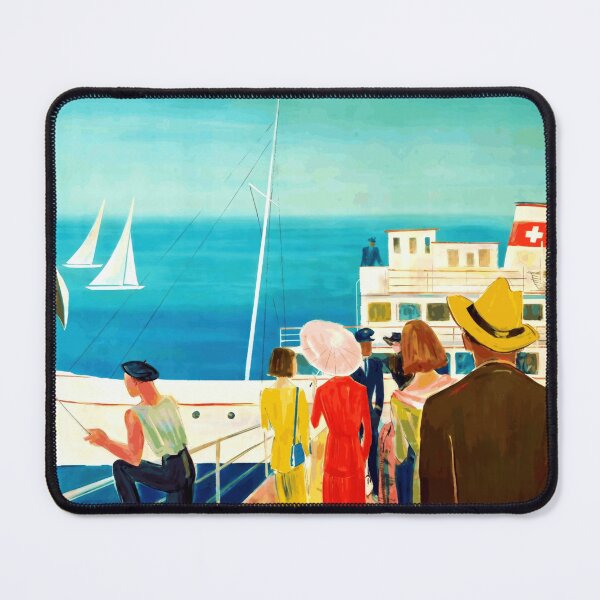 Item preview, Vintage Travel Poster | Circular Boat Tours | Lake Constance Bodensee | 1950s Mid-Century Art | Swiss Rail & Boat Adventure designed and sold by artofuniverse.