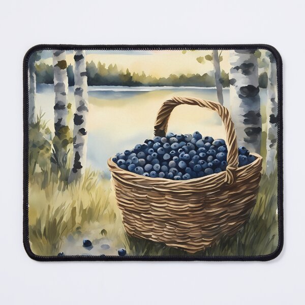 Item preview, Blueberries in Basket by Lake designed and sold by CalmnessbyChoice.