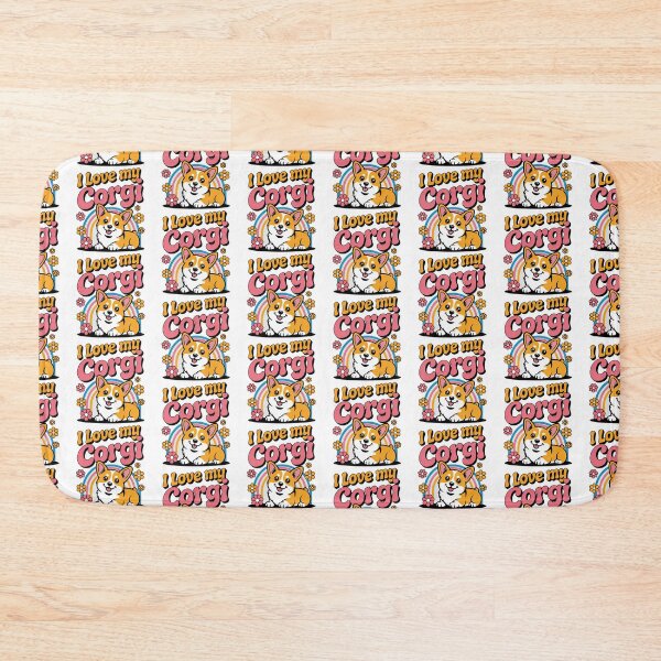 Item preview, I Love My Corgi – Cute Corgi Dog with Rainbow & Flowers designed and sold by graphic-genie.