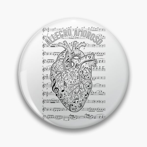 Item preview, Musician Anatomical Heart Allegro Amoroso Sheet Music Notes designed and sold by GrandeDuc.