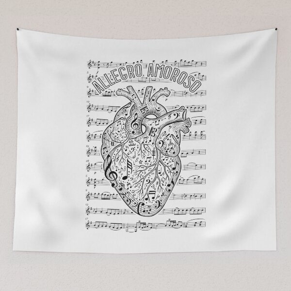 Item preview, Musician Anatomical Heart Allegro Amoroso Sheet Music Notes designed and sold by GrandeDuc.