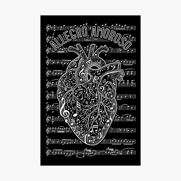 Item preview, Musician Anatomical Heart Allegro Amoroso Sheet Music Notes designed and sold by GrandeDuc.