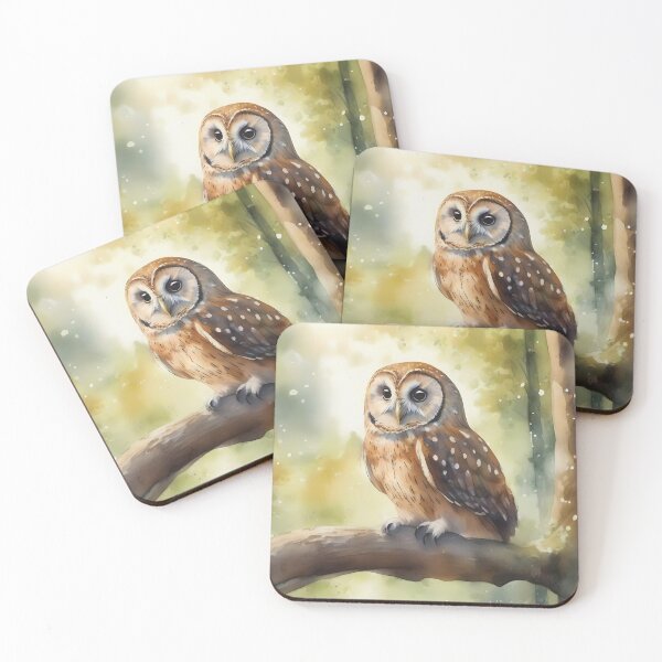 Item preview, Owl Sitting in Tree in Forest designed and sold by CalmnessbyChoice.