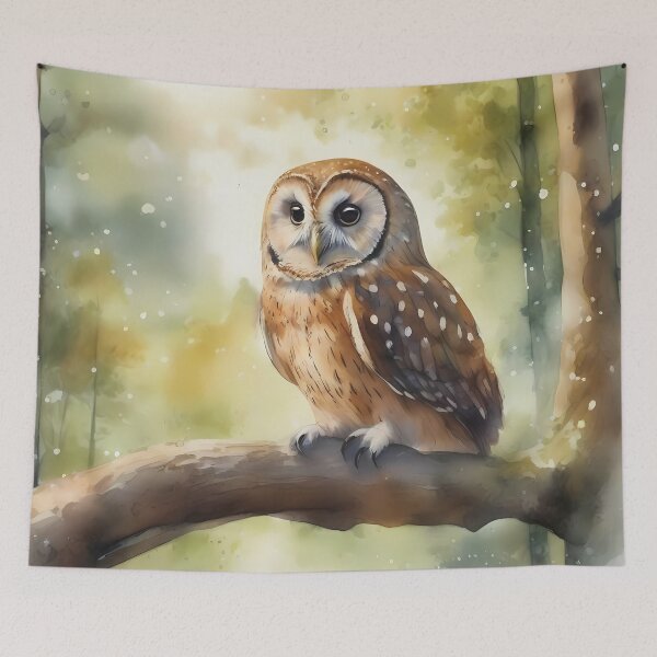 Item preview, Owl Sitting in Tree in Forest designed and sold by CalmnessbyChoice.
