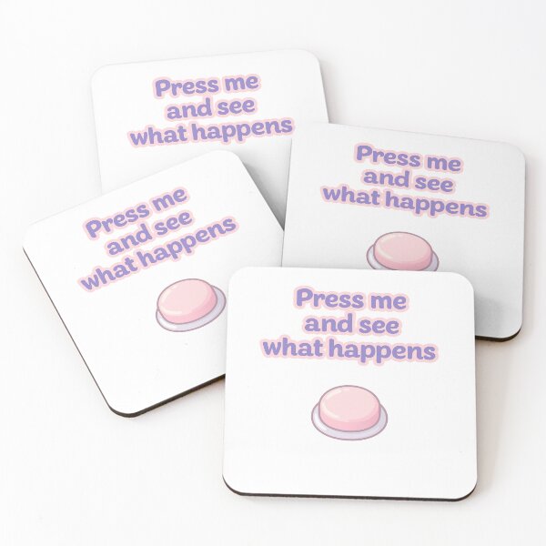 Item preview, Press Me and See What Happens – Kawaii Button Design designed and sold by Softly Studio.