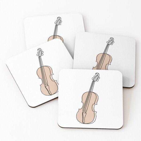 Item preview, One Line Violin – Minimalist Brown Accent Art designed and sold by EmeraldMusic.