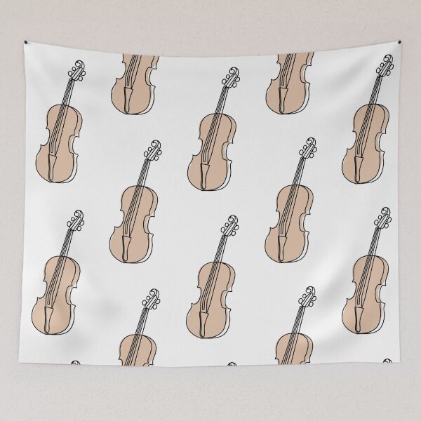 Item preview, One Line Violin – Minimalist Brown Accent Art designed and sold by EmeraldMusic.