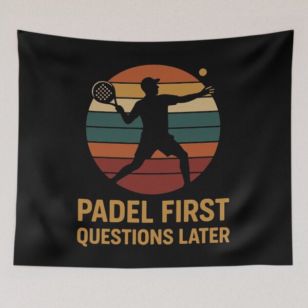 Item preview, Padel First Questions Later Padel Tennis Player designed and sold by LuminOrb.