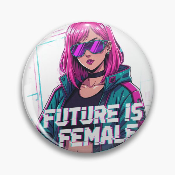 Item preview, Future is Female - Cyberpunk Anime Girl designed and sold by GhalaxiDesigns.