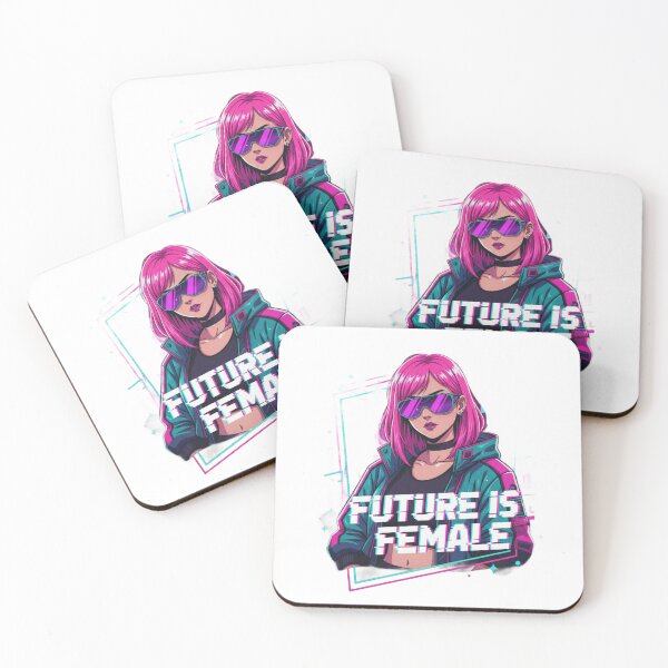 Item preview, Future is Female - Cyberpunk Anime Girl designed and sold by GhalaxiDesigns.