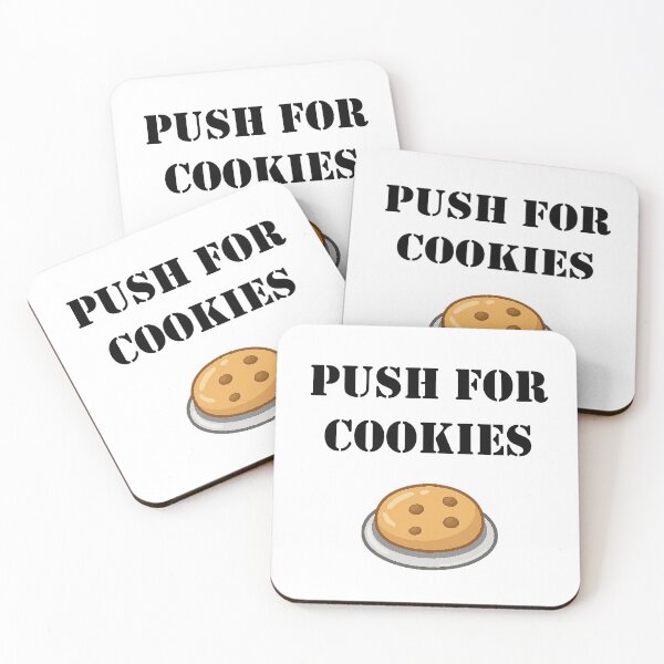 Item preview, Push for Cookies – Funny Button Design designed and sold by Softly Studio.