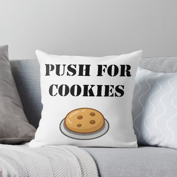 Item preview, Push for Cookies – Funny Button Design designed and sold by Softly Studio.