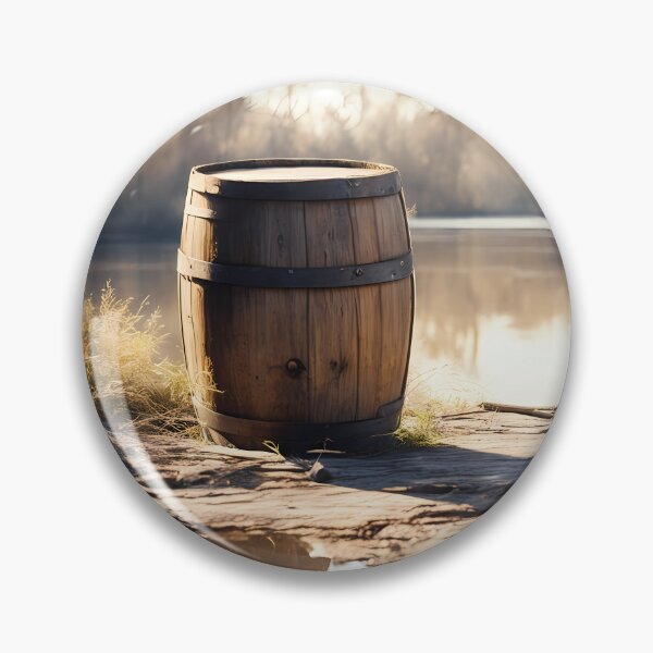 Item preview, Wooden Barrel on Riverbed designed and sold by CalmnessbyChoice.