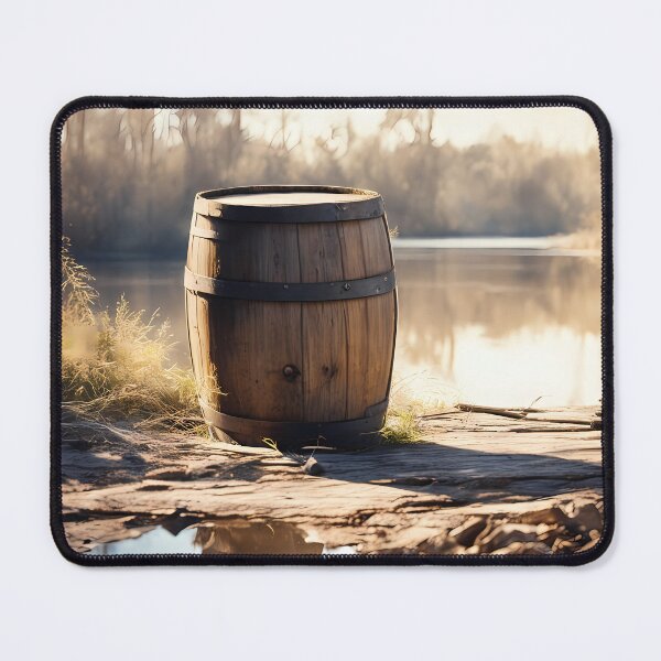 Item preview, Wooden Barrel on Riverbed designed and sold by CalmnessbyChoice.