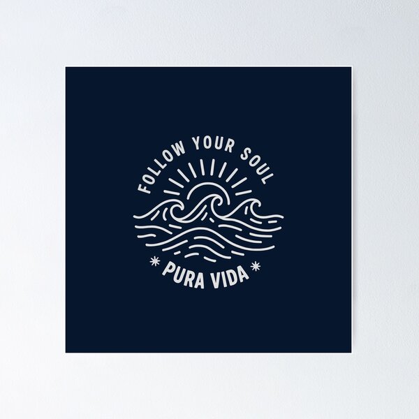 Item preview, FOLLOW YOUR SOUL - PURA VIDA  - Line Art Sketch - Ivory designed and sold by Big Bang Canvas.