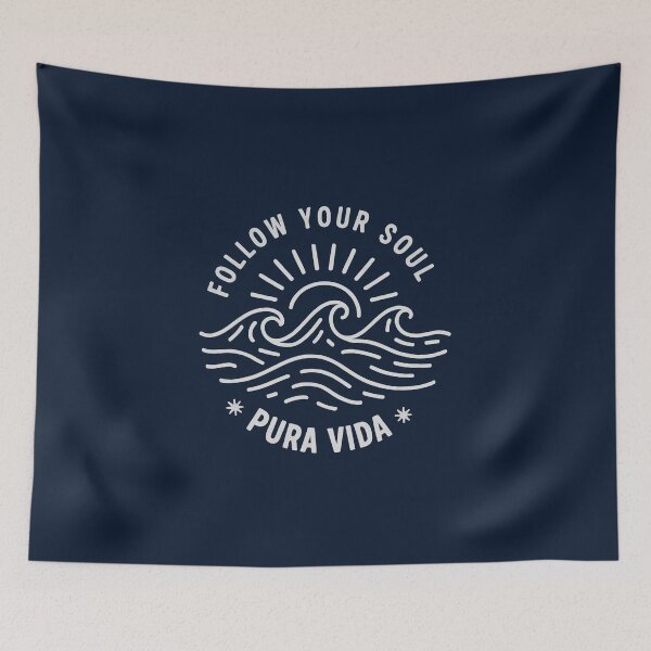 Item preview, FOLLOW YOUR SOUL - PURA VIDA  - Line Art Sketch - Ivory designed and sold by Big Bang Canvas.