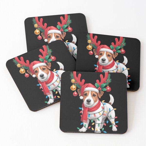 Item preview, Santa jack russell gorgeous reindeer Light Christmas designed and sold by tabdejinti.