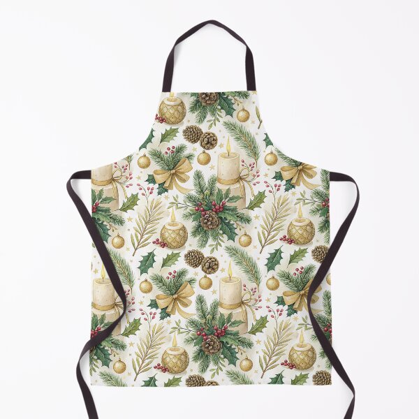 Item preview, Chic Christmas pattern design with gold bows and lit candles designed and sold by Merrylands Artshop.