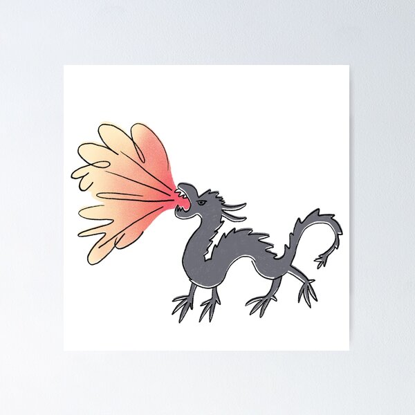 Item preview, Fire breathing Dragon, hand-drawn illustration designed and sold by AusraB.