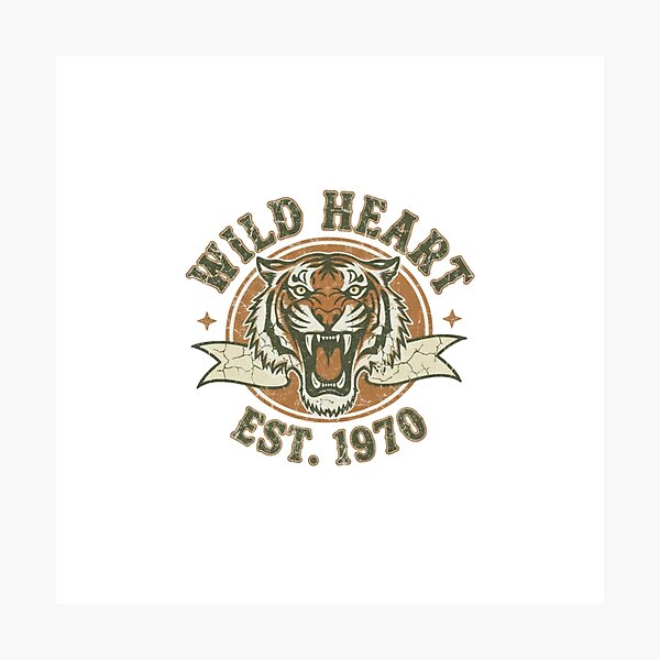 Item preview, Wild Heart Tiger - Vintage Roar Est. 1970 designed and sold by GhalaxiDesigns.